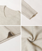 羊絨風氣質V領毛衣