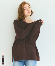 羊絨風氣質V領毛衣