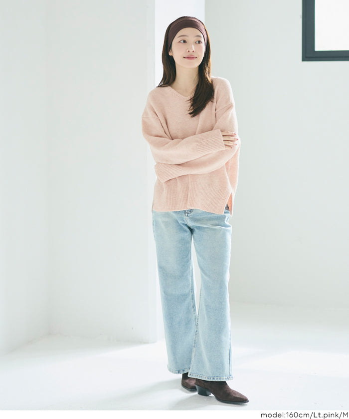 羊絨風氣質V領毛衣