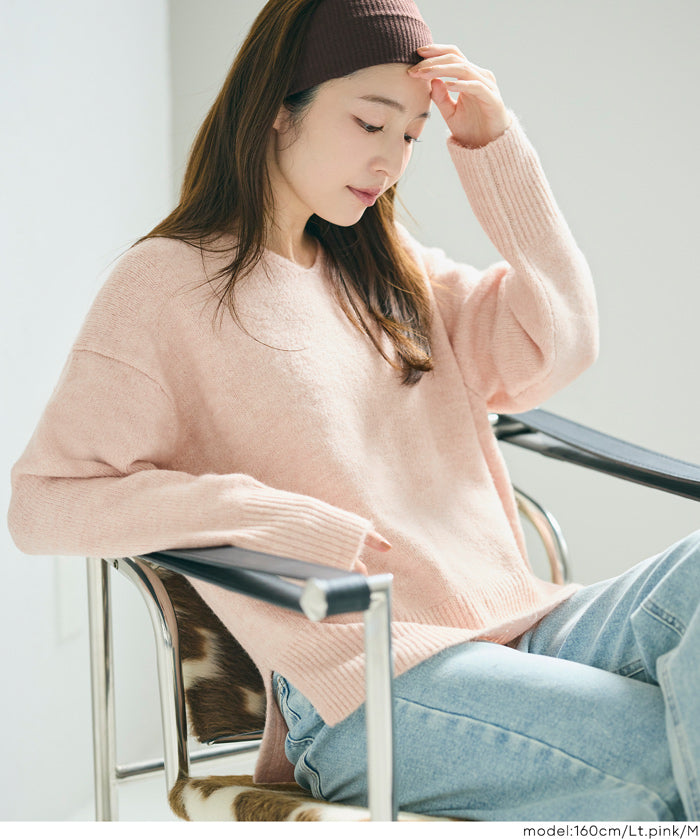 羊絨風氣質V領毛衣