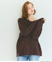 羊絨風氣質V領毛衣