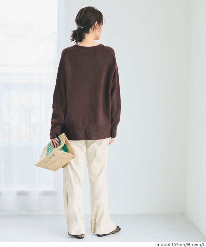 羊絨風氣質V領毛衣