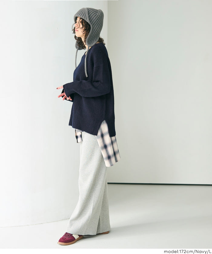 羊絨風氣質V領毛衣