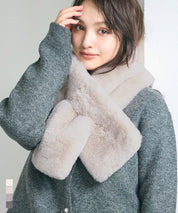 仿毛絨窄版領巾