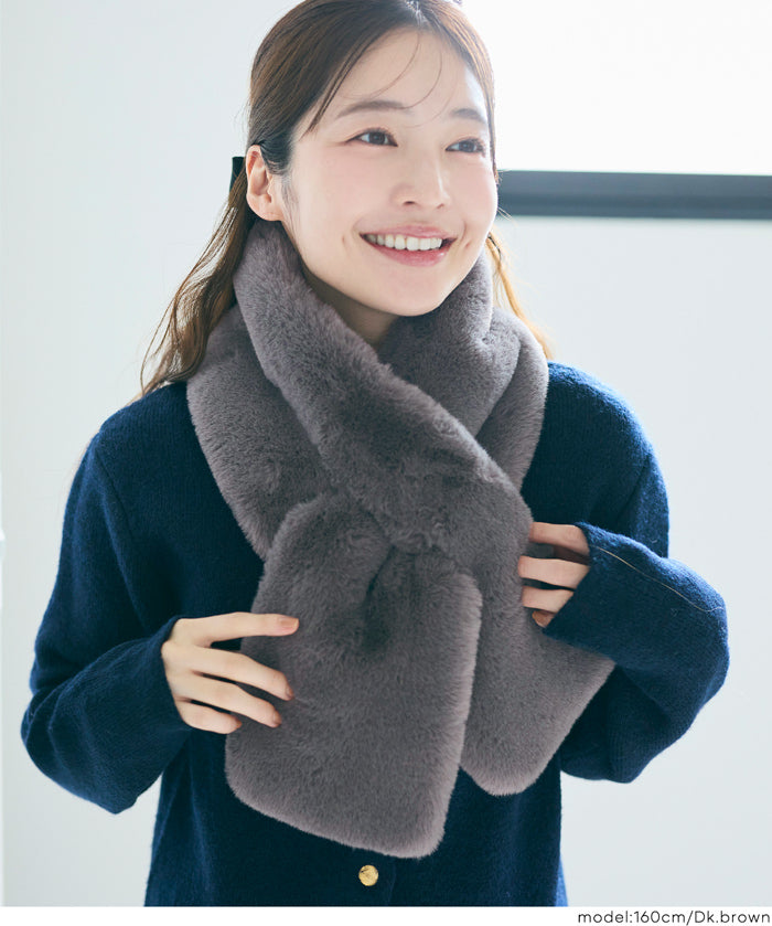仿毛絨窄版領巾