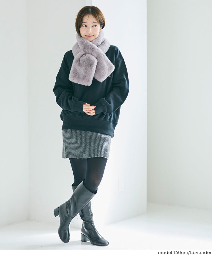 仿毛絨窄版領巾