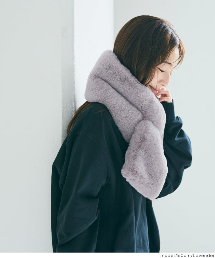 仿毛絨窄版領巾