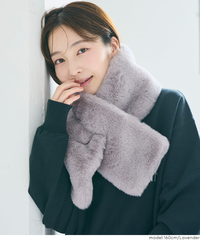 仿毛絨窄版領巾