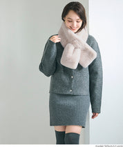 仿毛絨窄版領巾