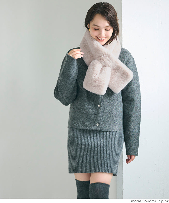 仿毛絨窄版領巾