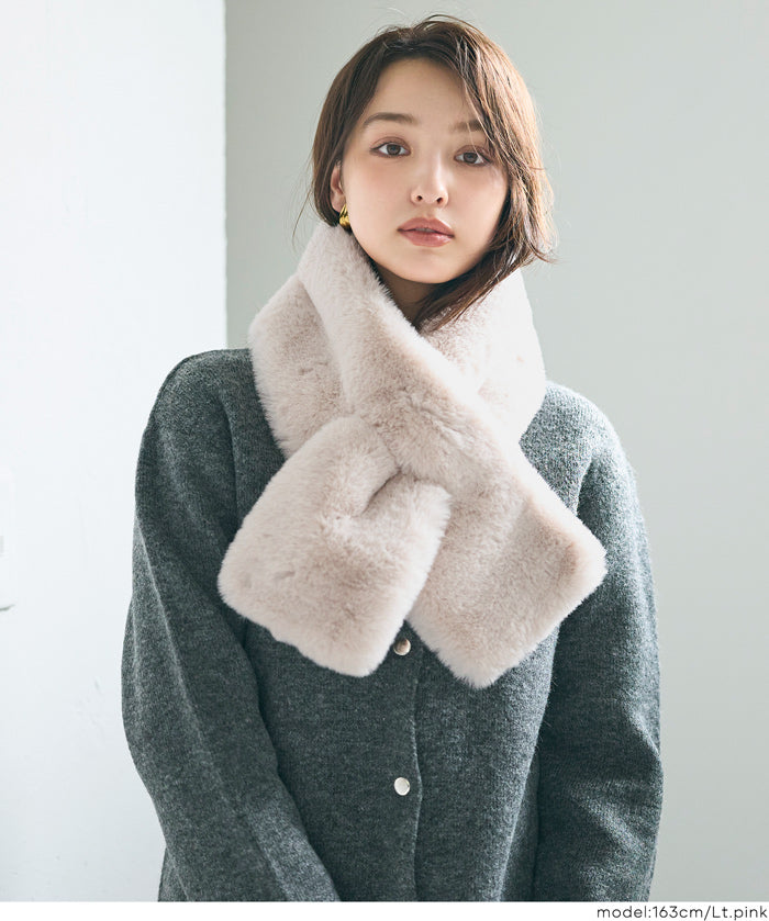 仿毛絨窄版領巾