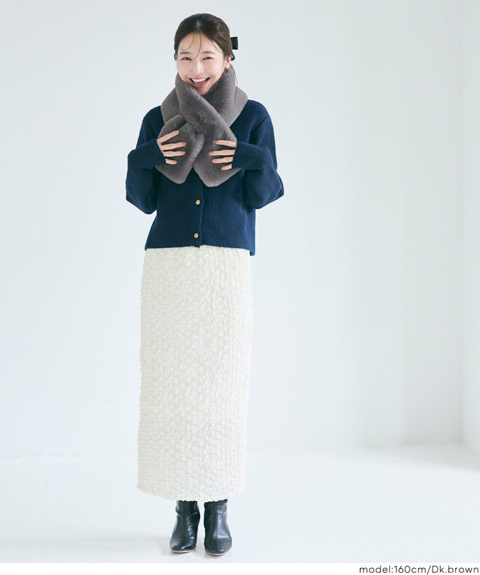 仿毛絨窄版領巾