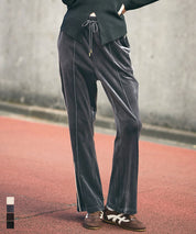 絲絨側線喇叭褲