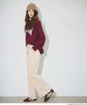 絲絨側線喇叭褲