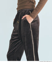 絲絨側線喇叭褲