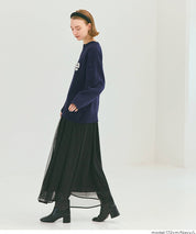 雙層提花LOGO針織上衣