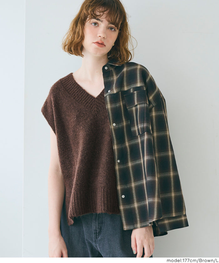 羊絨風柔軟針織V領背心