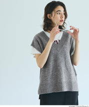 羊絨風柔軟針織V領背心