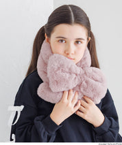 童裝 仿毛絨蝴蝶結領巾