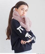 童裝 仿毛絨蝴蝶結領巾