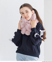 童裝 仿毛絨蝴蝶結領巾