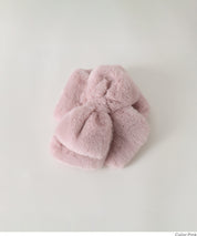 童裝 仿毛絨蝴蝶結領巾