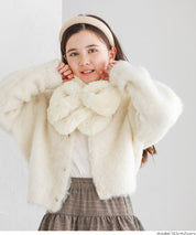 童裝 仿毛絨蝴蝶結領巾