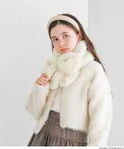 童裝 仿毛絨蝴蝶結領巾