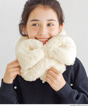 童裝 仿毛絨蝴蝶結領巾