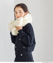 童裝 仿毛絨蝴蝶結領巾