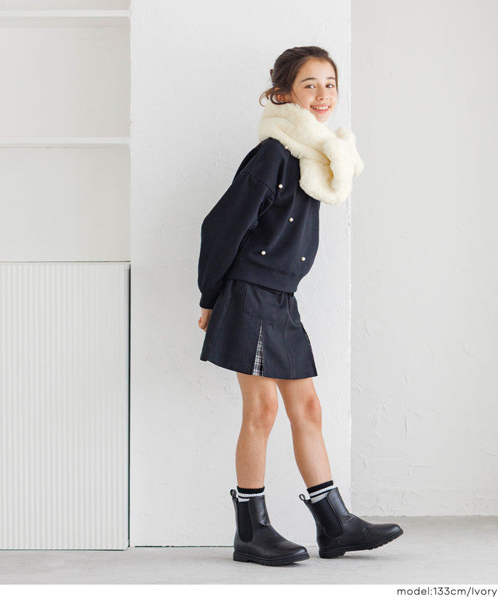 童裝 仿毛絨蝴蝶結領巾