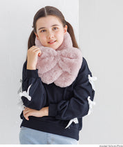 童裝 仿毛絨蝴蝶結領巾