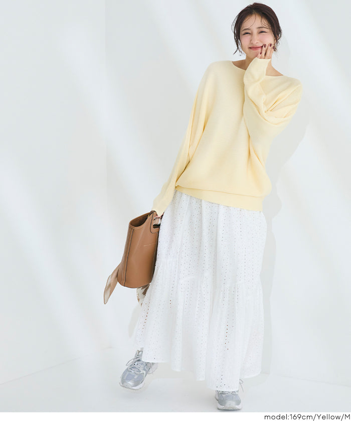 限時優惠★蝙蝠袖船領針織衫