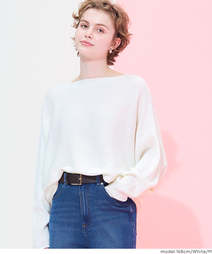 限時優惠★蝙蝠袖船領針織衫