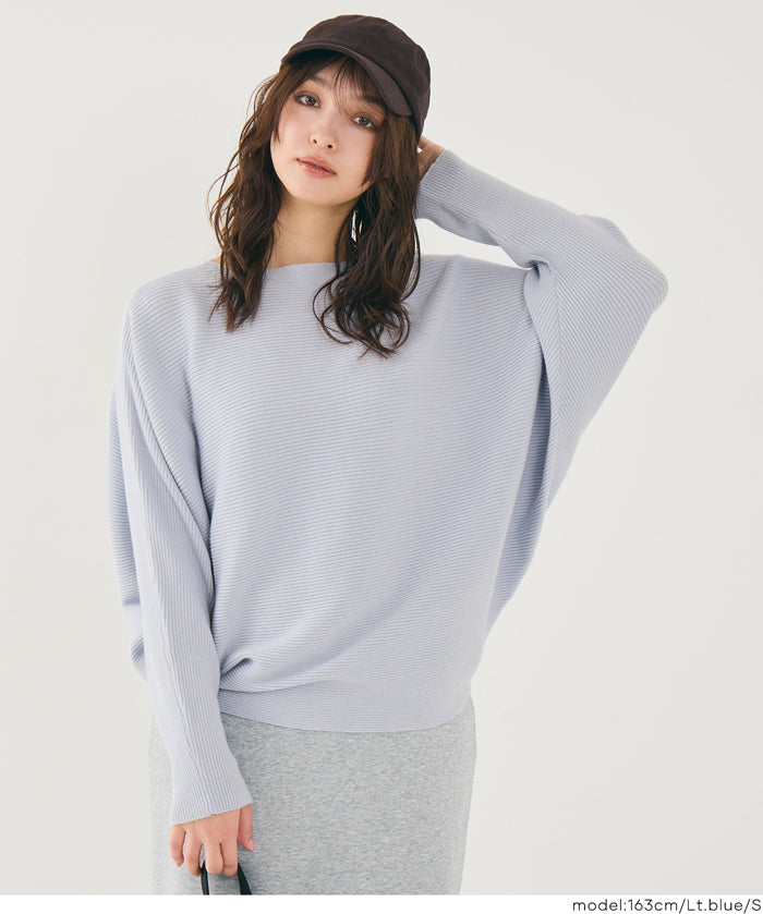 限時優惠★蝙蝠袖船領針織衫