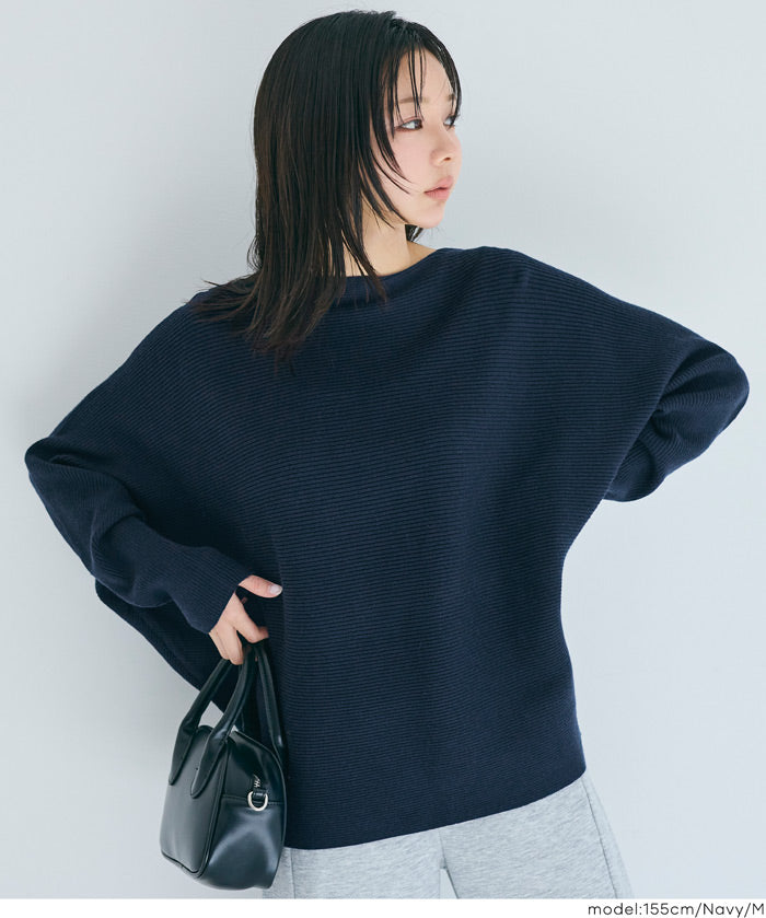 限時優惠★蝙蝠袖船領針織衫