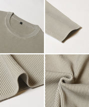 立體羅紋圓領針織上衣