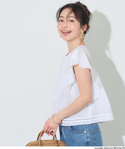 袖荷葉邊細壓褶襯衫