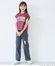 童裝 反摺袖LOGO印花T恤