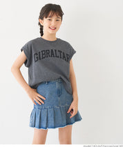 童裝 反摺袖LOGO印花T恤