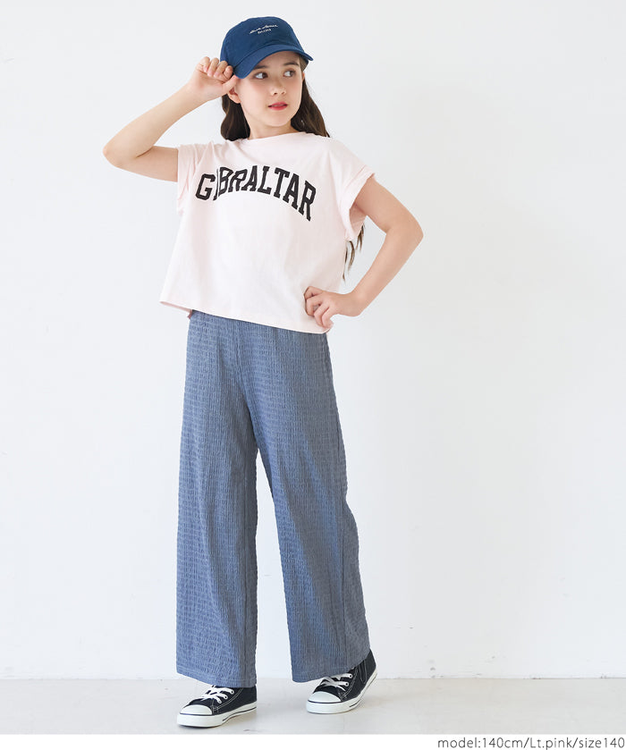 童裝 反摺袖LOGO印花T恤