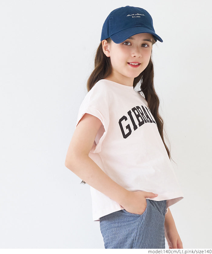 童裝 反摺袖LOGO印花T恤