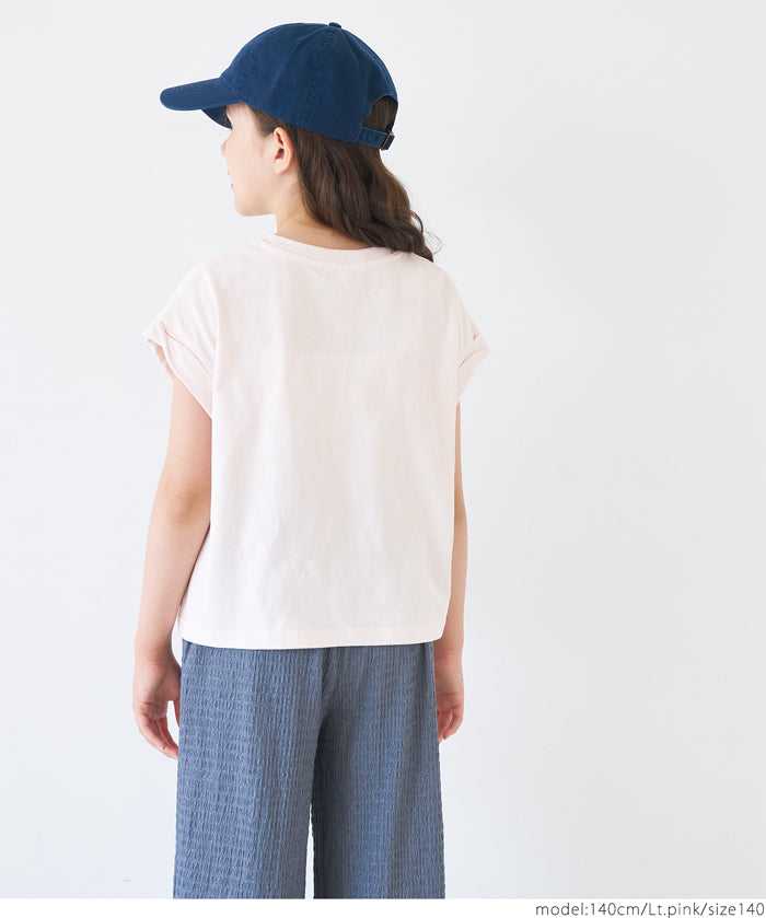 童裝 反摺袖LOGO印花T恤