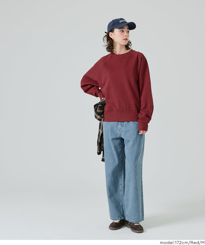 厚磅插肩袖大學T