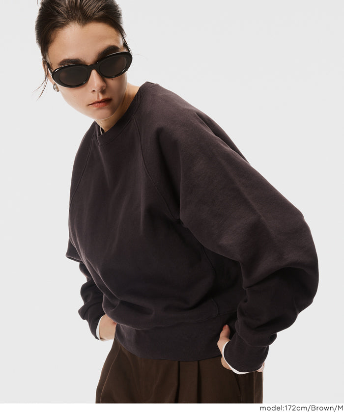 厚磅插肩袖大學T