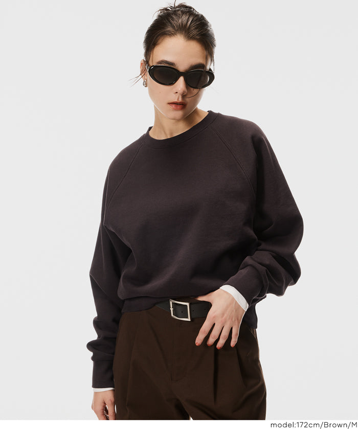 厚磅插肩袖大學T