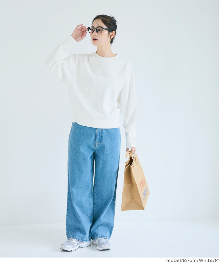 厚磅插肩袖大學T