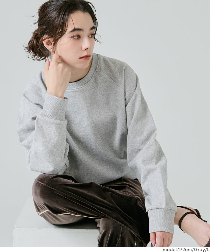 厚磅插肩袖大學T