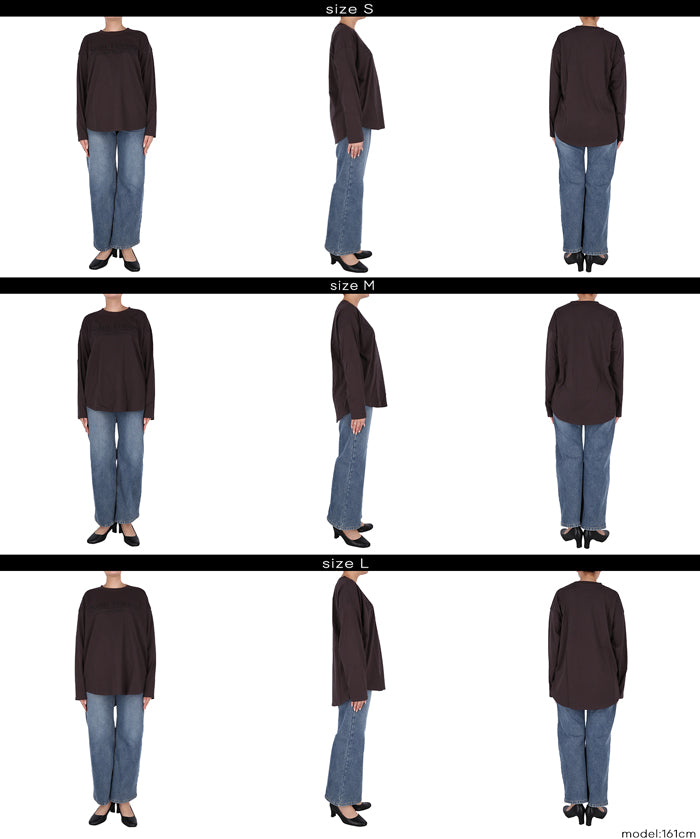 LOGO圓弧下擺長袖T恤