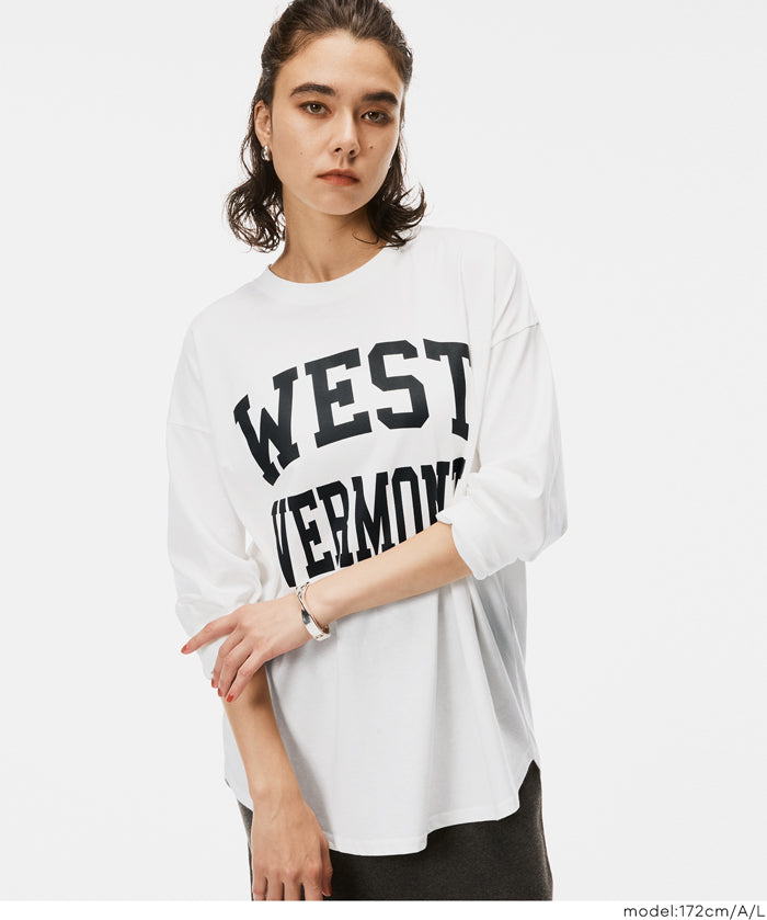 LOGO圓弧下擺長袖T恤